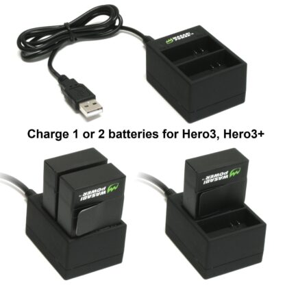 Wasabi Power Battery (2-Pack) and Dual Charger for GoPro Hero3, Hero3+ - Image 2